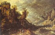 Kerstiaen de Keuninck Landscape with Tobias and the Angel oil on canvas